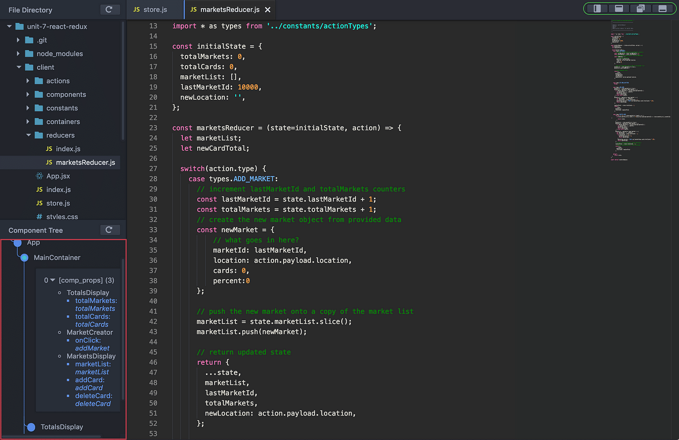 screenshot from Reactide