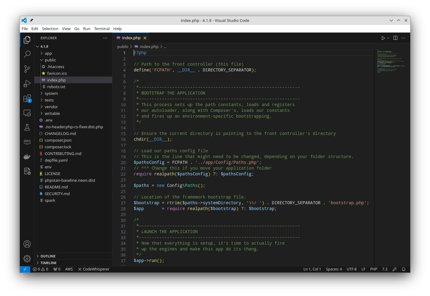скриншот Visual Studio Code