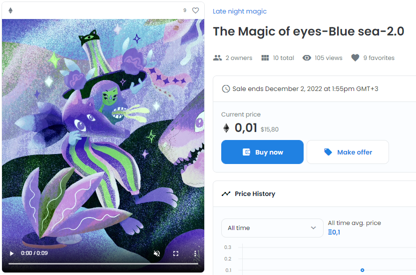 NFT The Magic of eyes-Blue sea-2.0 на площадке OpenSea