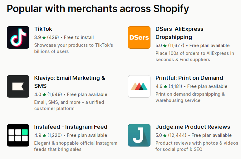 Скриншот с apps.shopify.com